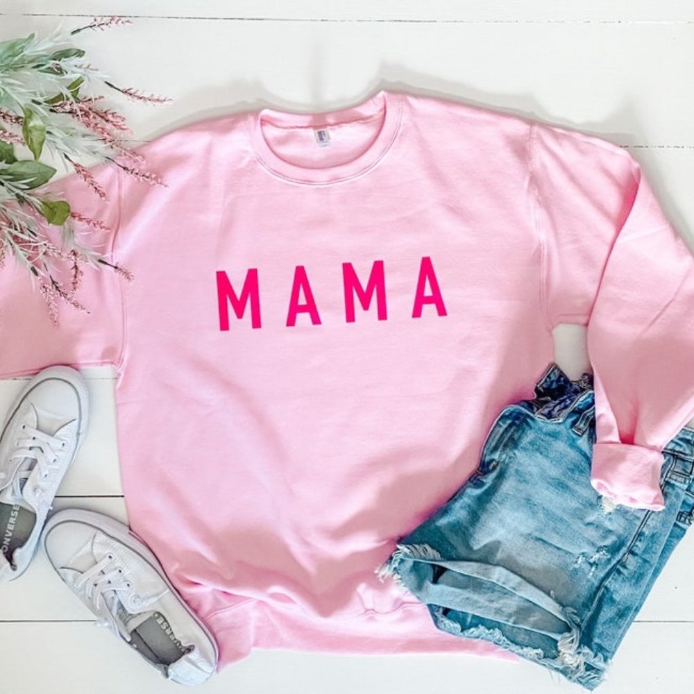 Mama Hot Pink Graphic Sweatshirt